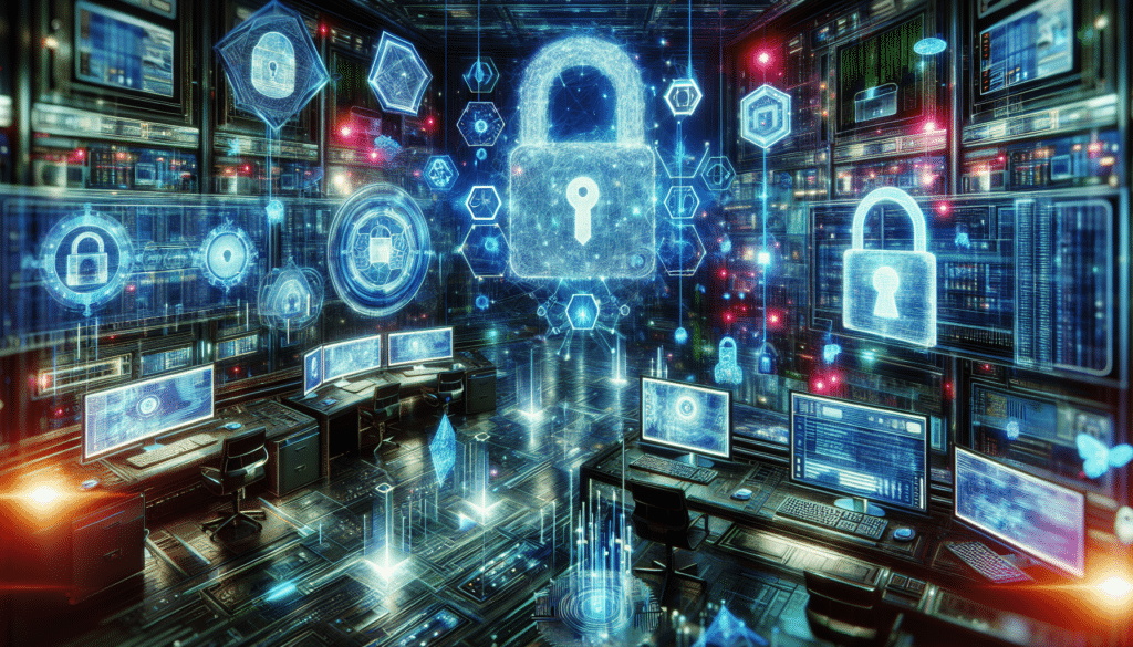 Illustration der Zukunft des Datenschutzes in den USA im Jahr 2025 mit Schwerpunkt auf Technologie und Cybersecurity.