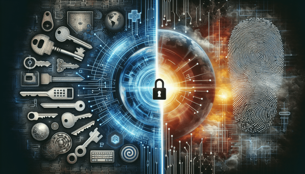 Darstellung der Evolution von Passwörtern zu Passkeys in der digitalen Sicherheit