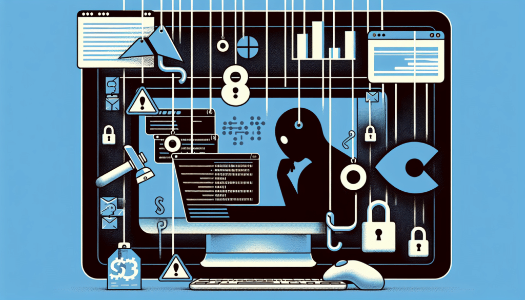 Computerbildschirm mit Daten-Scraping und Symbolen für Datenschutz und Onlinewerbung